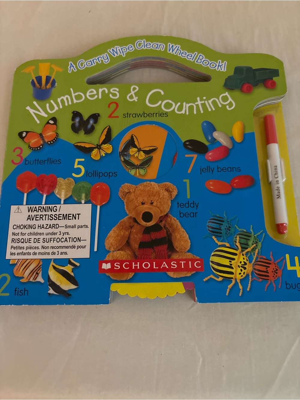 Scholastic Numbers & Counting Wheel Book - Green, Blue, Yellow, Red